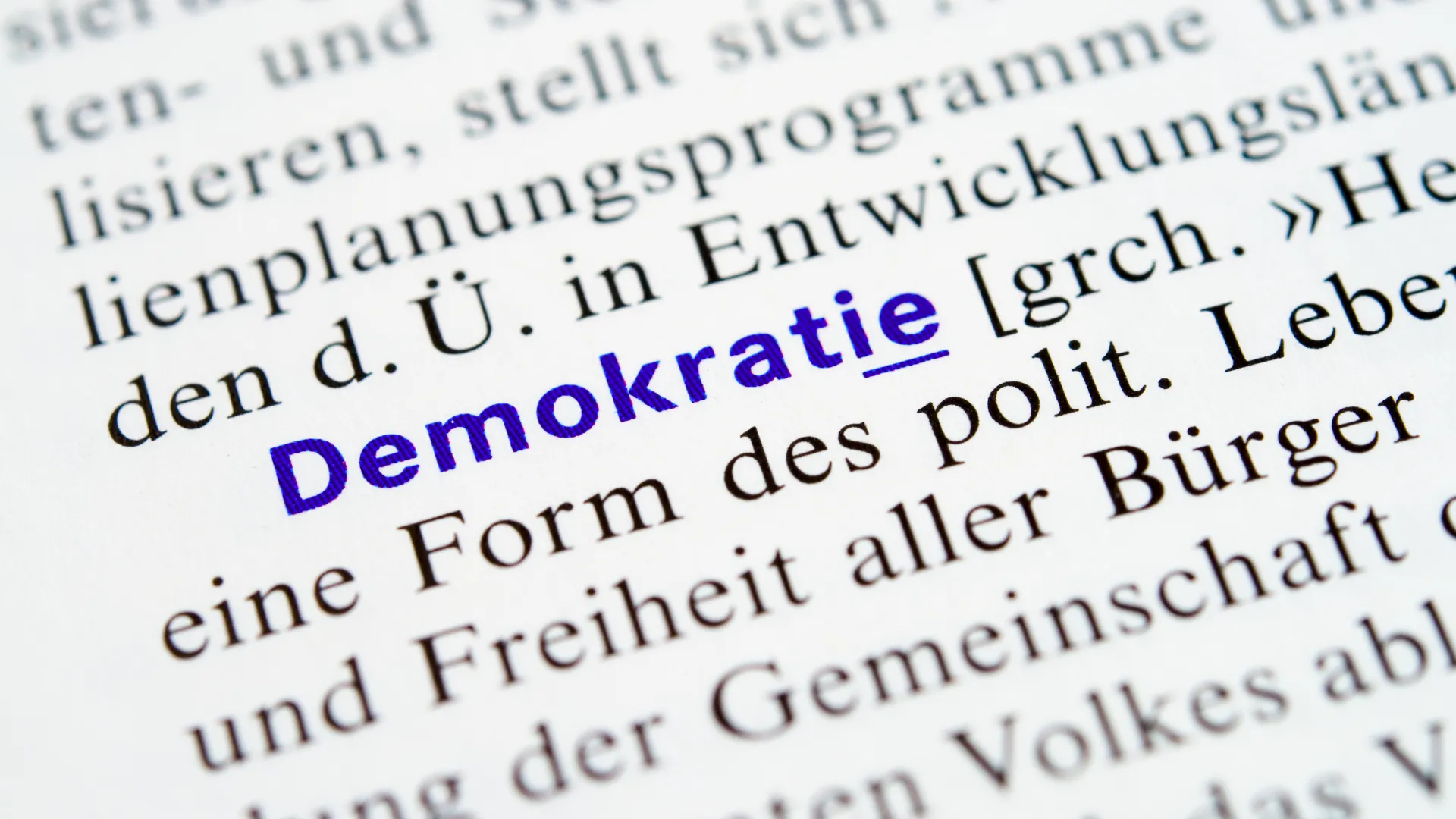 Bliock auf einen Lexikoneintrag zu "Demokratie"